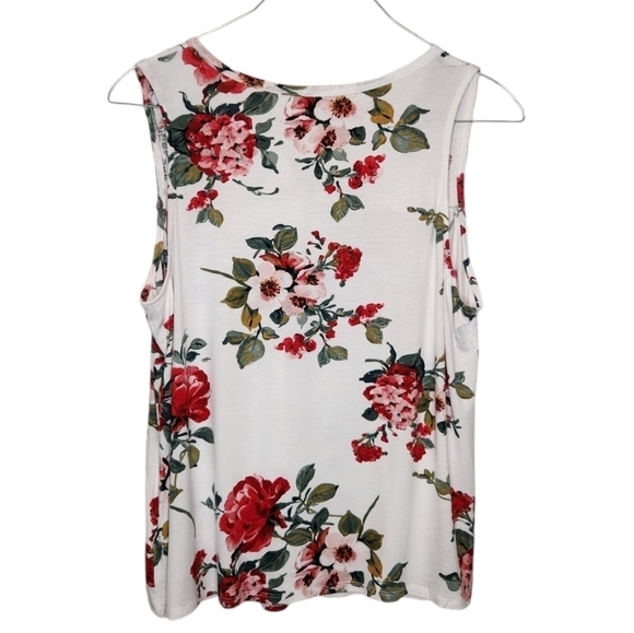 NWOT Papermoon Stretch Floral Tank White and Red Size 3X - Picture 2 of 8
